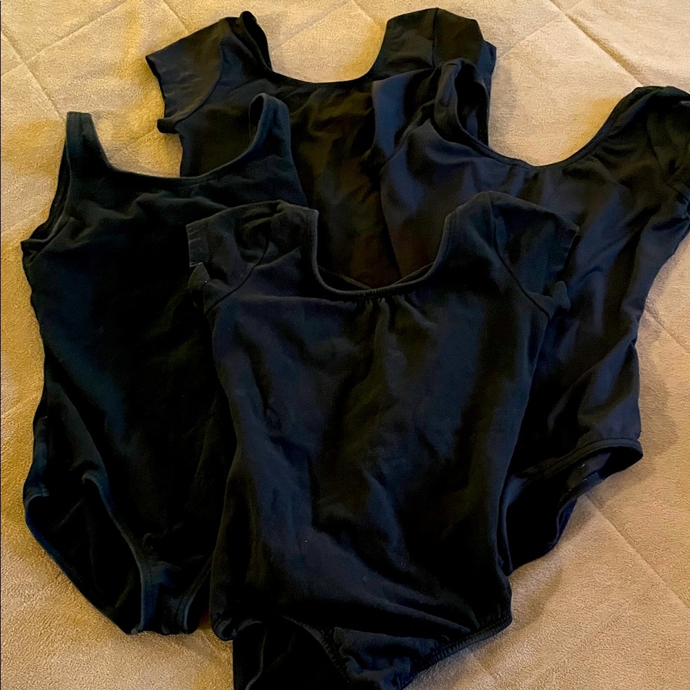 Size Large Ballet Black Leotard Lot - Capezio, Bloch, Natalie Dancewear